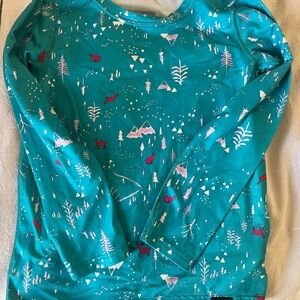 Patagonia Teal Baselayer with Pink Trim